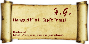 Hangyási Györgyi névjegykártya